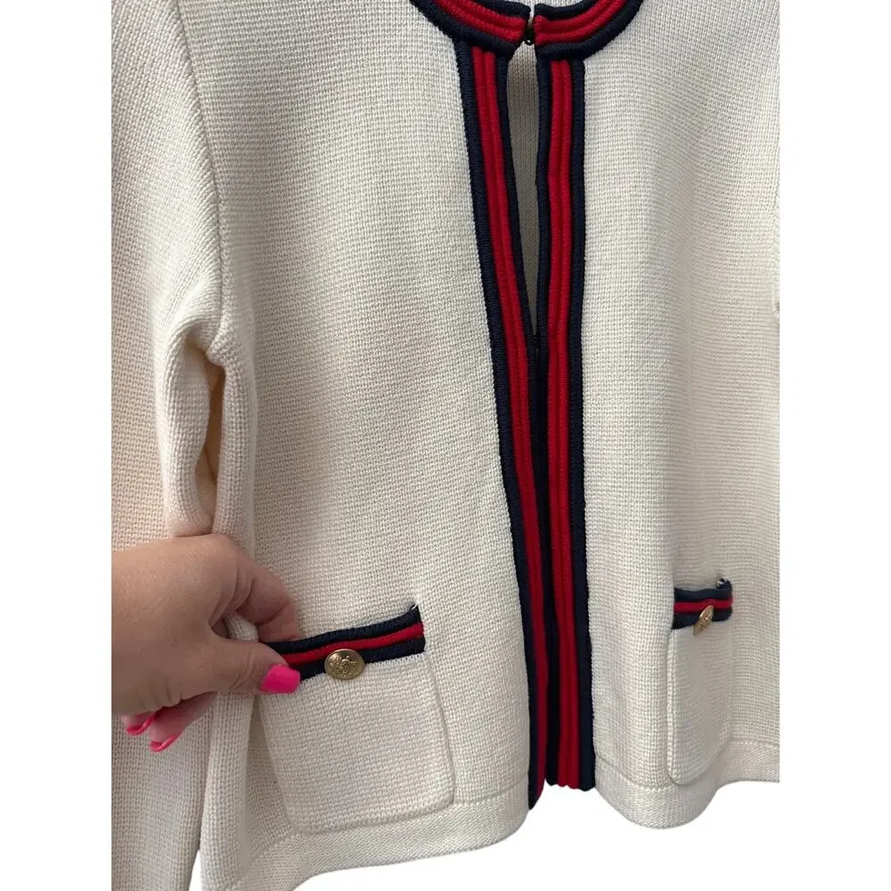 J. Crew Emilie Sweater Lady Jacket With Contrast Trim Size Small